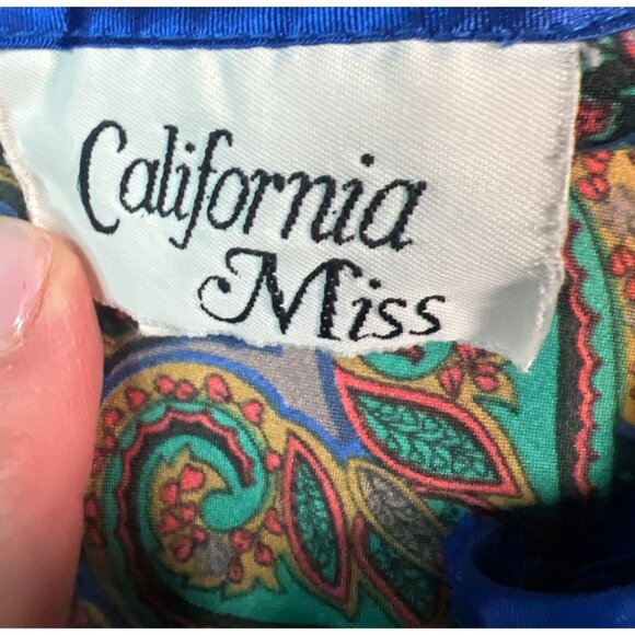 Vintage 90's California Miss Paisley Slip Dress With Spaghetti Straps Boho Style - Picture 5 of 9